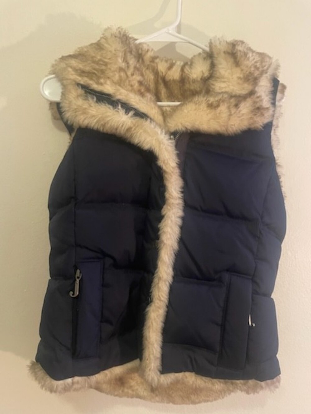 Juicy Couture MINT CONDITION Y2K VINTAGE FUR DOWN VEST PUFFER BLUE RARE S